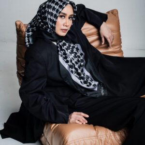 S&L Monogram square shawl in Black