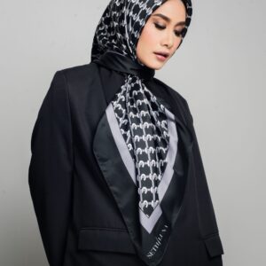 S&L Monogram square shawl in Black